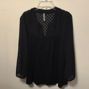 Sweet Grey black blouse Medium. NWOT